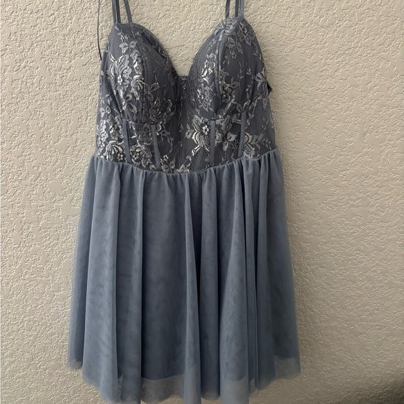 city studio- baby blue corset mini dress - Picture 1 of 2